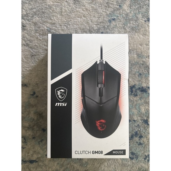 MSI Other - MSI Clutch GM08 Gaming Mouse 4200 DPI Optical 6 Buttons Red LED Wired Black